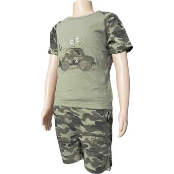 dětská letní souprava Sunsea big city zelená (šortky a tričko pro velikosti 80 až 110)