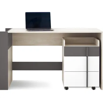 Psací stůl Psací stůl REMO RM10 + mobilní kontejner RM11 bílý mat / dub wilton / antracit