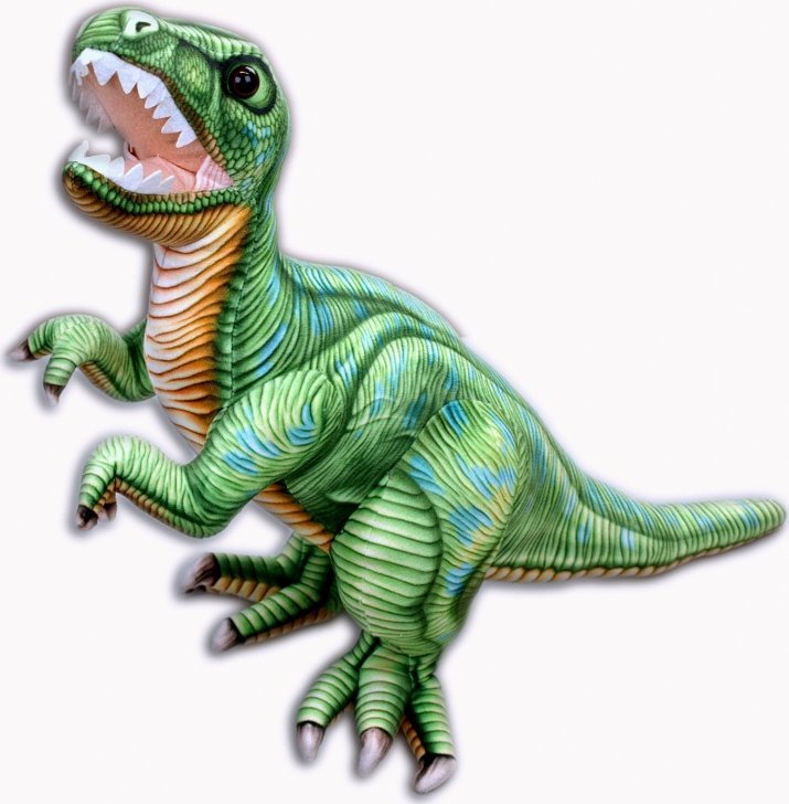 Plyšový stojící dinosaurus Tyranosaurus Rex, výška 48 cm, délka 70 cm, střední
