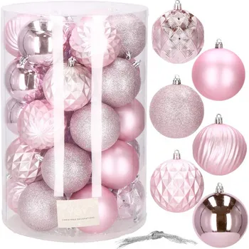 Vánoční ozdoba Springos CA0875 8 cm růžové 30 ks