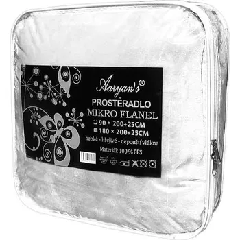 Prostěradlo Prostěradlo Aaryans 90x200 cm mikroflanel bílé (Prostěradlo z mikrovlákna na postel 90x200 cm)