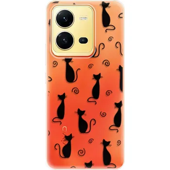 Pouzdro na mobilní telefon Odolné silikonové pouzdro iSaprio - Cat pattern 05 - black - Vivo X80 Lite 5G