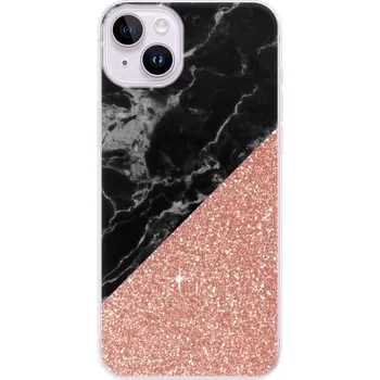 Telefonní příslušenství Odolné silikonové pouzdro iSaprio - Rose and Black Marble - iPhone 14 Plus