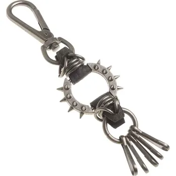 Kožená klíčenka Spike (klíčenka s kovovým zdobením v rock style)