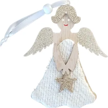 Vánoční ozdoba IDARY Dřevěná ozdoba anděl