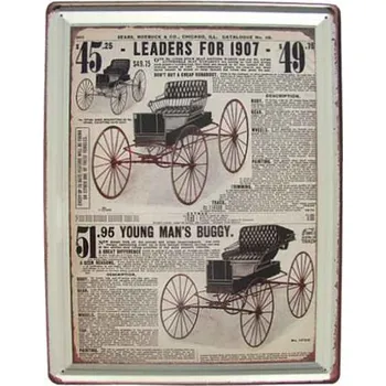 Kancelářský nábytek Tabule plechová RETRO LEADERS FOR 1907 (dekorační tabulka - katalog historických kočárů)