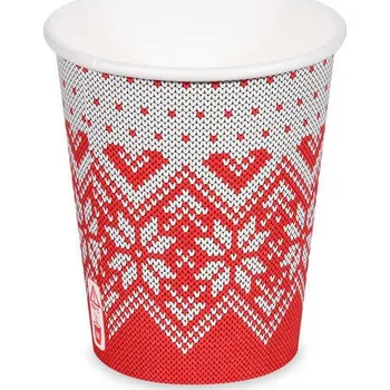 Jednorázové nádobí Kelímek 0,2l papírový - hnědý, káro hně.bí / 50 ks