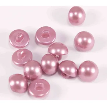 Knoflík Knoflík perlička se spodním přišitím - starorůžová perleťová - průměr 1,1 cm
