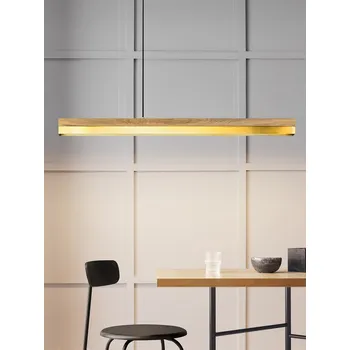 Lineární svítidlo Gant C3 2700K, d. 182cm, mosaz Barva el. vedení: Černá, Povrch - materiál: Dubové dřevo, Délka kabelu: 1,8 m