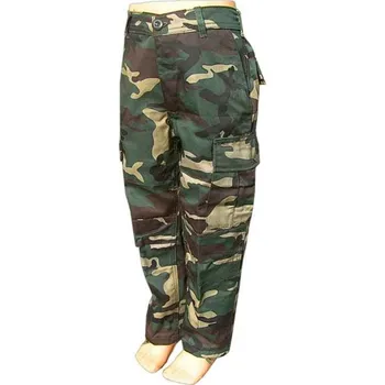 Chlapecké kalhoty Kalhoty maskáčové dětské BDU woodland (vojenské maskáčové kalhoty pro děti)