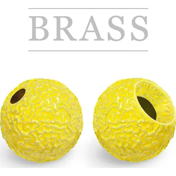 Knápek Brass Beads Regular Sunny Yellow