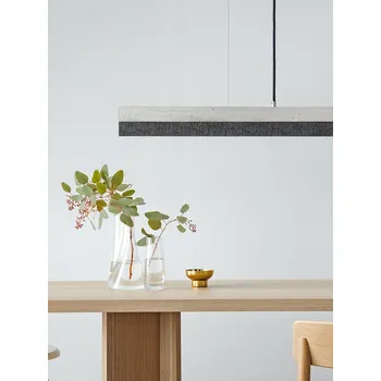 Lineární svítidlo Gant C2 2700K, d. 92cm, spálené dřevo Barva el. vedení: Bílá, Povrch - materiál: Světlý beton, Délka kabelu: 3 m