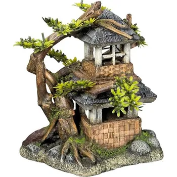 Dekorace do akvária Akvarijní dekorace NOBBY - dům s bonsají 17,5x15,5x19,8cm