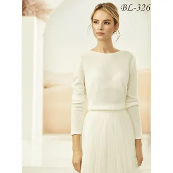 Dámský kožich Svatební svetr s kašmírovým efektem - ivory: BL-326 Vybraná velikost: L