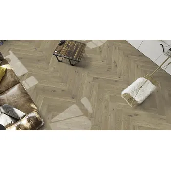 vinylová podlaha Dřevěná podlaha třívrstvá KPP Chateau herringbone Dub apremont 75102