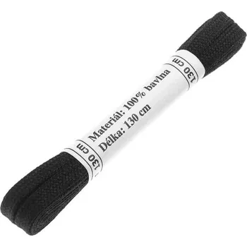 Tkaničky do bot Tkaničky do bot černé ploché 130cm 2ks (Bal. 1 pár tkaniček)