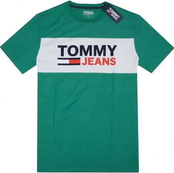 Pánské tričko Tommy Hilfiger pánské tričko s krátkým rukávem Essential Wide Logo grn