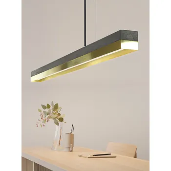 Lineární svítidlo Gant C3 2700K, d. 182cm, mosaz Barva el. vedení: Grafitová šedá, Povrch - materiál: Tmavý beton, Délka kabelu: 3 m