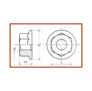 Matice Matice s límcem M5 DIN 6923 ZINEK (Matice s ozubeným límcem DIN 6923 Zn)