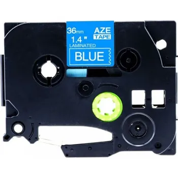 Pásek do tiskárny Alternativní páska Brother TZ-565 / TZe-565, 36mm x 8m, bílý tisk / modrý podklad