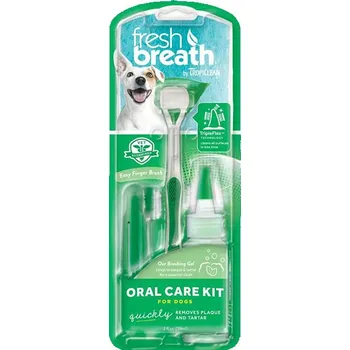 Péče o psí chrup TROPICLEAN Oral Care Kit M/L gel s kartáčky pro psy 59ml