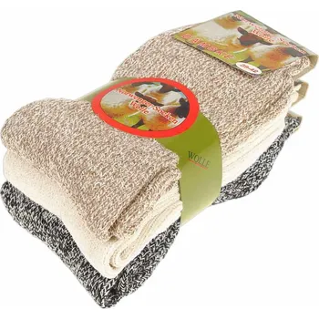 Dámské ponožky Dámské ovčí ponožky 3páry zimní (Vlněné ponožky na zimu pro ženy 3 páry v balení)