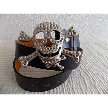 Opasek Opasek s lebkou, barva černá, hnědá (Pásek pánský černý, hnědý)