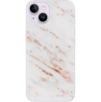 Pouzdro na mobilní telefon Odolné silikonové pouzdro iSaprio - Rose Gold Marble - iPhone 14