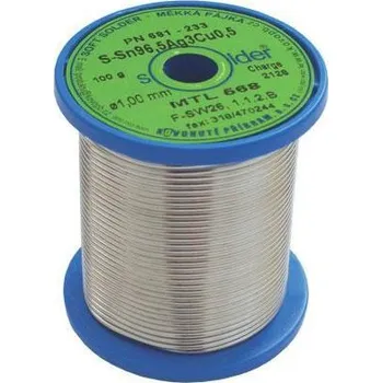 Příslušenství ke svářečce Cín 1.0mm 0,10kg Sn96.5Ag3Cu0.5
