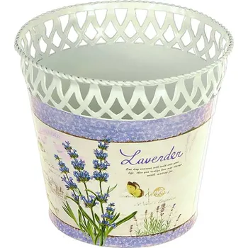 Květináč Květináč Levandule dekorace (Plechový vintage květináč)