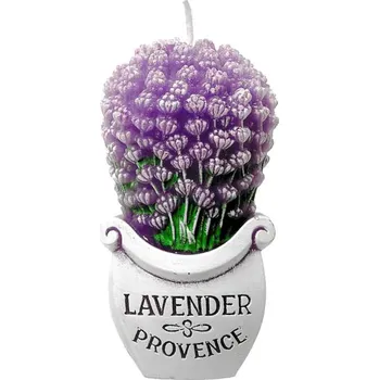 Svíčka Svíčka Levandule voňavá 14cm (dekorační vonná svíčka v provensálském stylu)