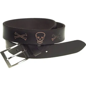 Opasek TifanTEX Kožený pásek Lebka TB TillBurry Černý