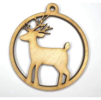 Výtvarná sada Dřevěný výřez Sob vyřezaný vzor, 65 mm