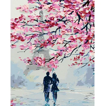 Zuty Romantická procházka po Paříži bez rámu 40 x 50 cm