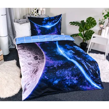 Povlečení 3D povlečení planety 140 x 200, 70 x 90 cm zipový uzávěr