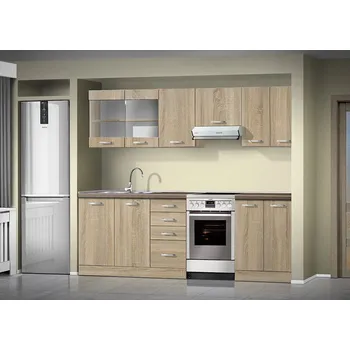 Kuchyňská linka Nabytekmorava Moderní kuchyňská linka Orinoko N001 Kuchyň dvířka: Dub sonoma světlý