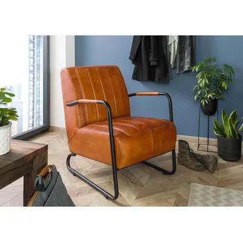 Křeslo DARKNESS Křeslo z pravé kůže, 59x84x85, koňaková barva