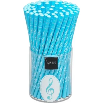 Světle modrá tužka s potiskem houslový klíč