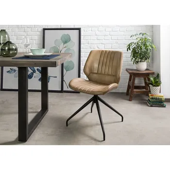 DARKNESS Křeslo z pravé kůže, 51x61x84, béžová barva