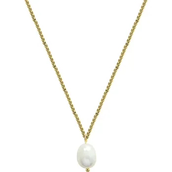 Náhrdelník ORNAMENTI Pozlacený náhrdelník Pearl Initial gold