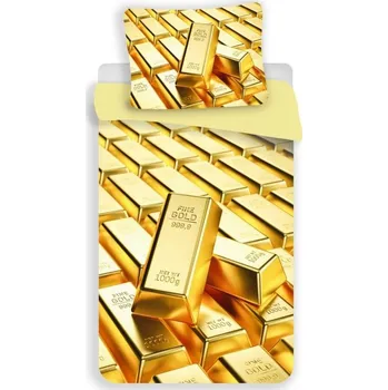 Povlečení Jerry Fabrics Gold 3D povlečení 140 x 200, 70 x 90 cm zipový uzávěr