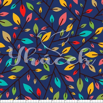 Zakázkový tisk, softshell, kočárkovina... Geometrické lístky na navy Látky k tisku: Softshell letní