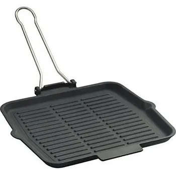 Pečicí pánev Lava Litinová grilovací pánev 21x21 cm se sklápěcí rukojetí