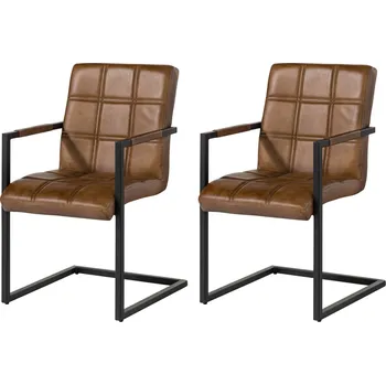 DARKNESS Křeslo z pravé kůže, 51x62x79, hnědá sada 2 kusů