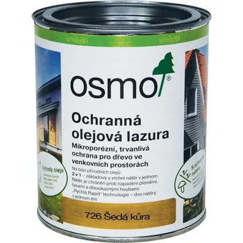 Olej na dřevo OSMO Ochranná olejová lazura 0.75 l Šedá kůra 726 - Venkovní barva na dřevo