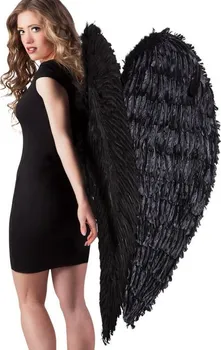 Karnevalový doplněk Boland Andělská křídla černá 120 x 120 cm