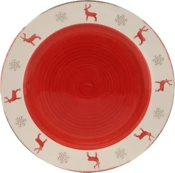 Talíř HIT Vánoční keramický jídelní talíř 26,5 cm sob