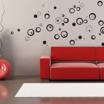 Samolepící dekorace Crearreda VYŘAZENO WA XL Black Circles 57713 Černé a šedé kruhy