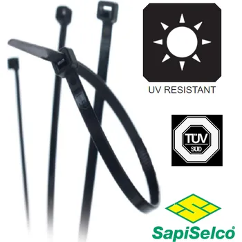 Stahovací páska SAPISELCO CLAMPING CLAMPS BLACK SUV-190STW 190x4,5 (100 kusů)