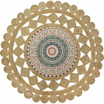 Koberec Kulatý koberec DKD Home Decor Kaštanová Vícebarevná (150 x 150 x 0,75 cm)